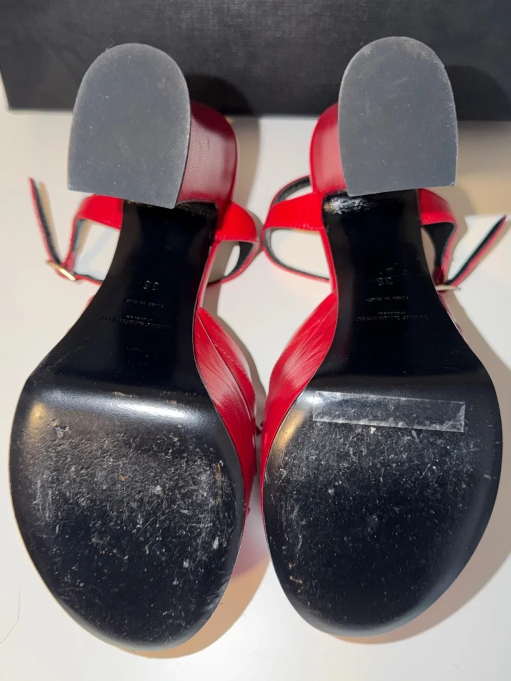 Saint Laurent Red Candy Platform Sandals